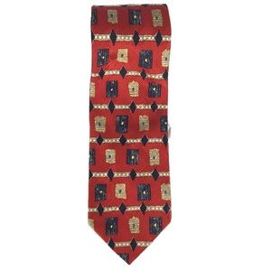 Robert Talbott Geometric Pattern Silk‎ Neck Tie Red